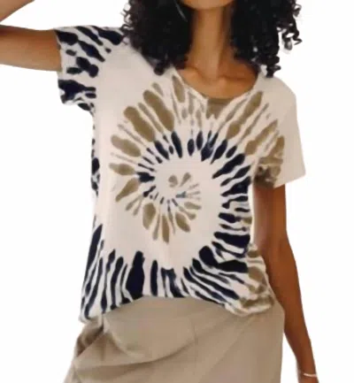 Elliott Lauren Women's Whirlpool Tie Dye Tee In Navy In Neutral