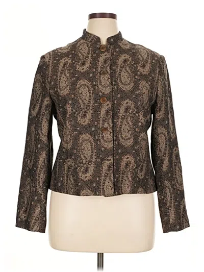 Pre-owned Elliott Lauren Wool Cardigan Sweater In Brown