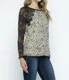 Ellis Camo & Leopard Top In Brown In Brown