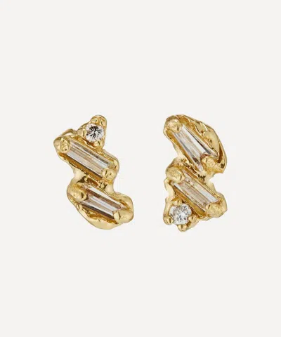 Ellis Mhairi Cameron 14ct Gold Armach Diamond Scatter Stud Earrings