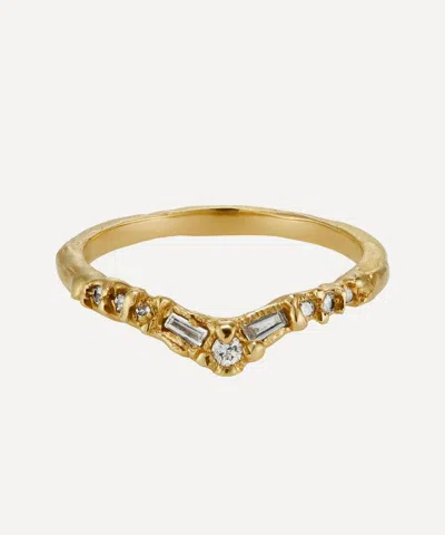 Ellis Mhairi Cameron 14ct Gold Armach Diamond V-shape Scatter Ring