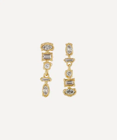 Ellis Mhairi Cameron 14ct Gold Armach Mixed Diamond Drop Earrings I