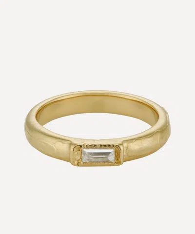 Ellis Mhairi Cameron 14ct Gold Baguette Diamond Single Scatter Ring