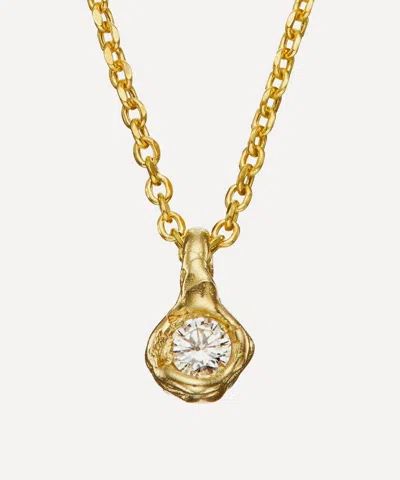 Ellis Mhairi Cameron 14ct Gold Brilliant Cut Diamond Nugget Pendant Necklace