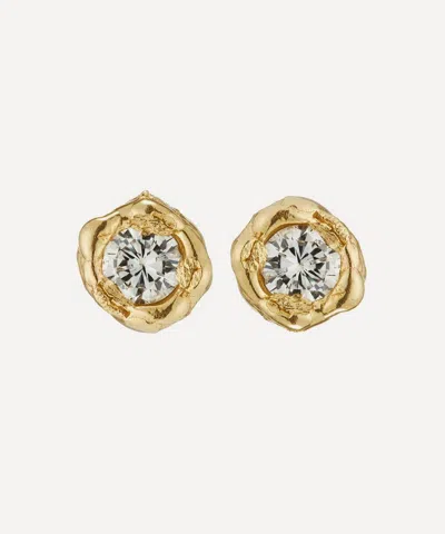 Ellis Mhairi Cameron 14ct Gold Brilliant Cut White Diamond Stud Earrings
