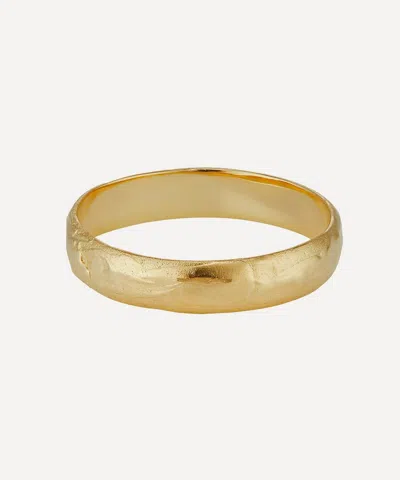 Ellis Mhairi Cameron 14ct Gold Erosive Court Shape Wedding Band Ring