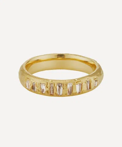Ellis Mhairi Cameron 14ct Gold Icy White Baguette Diamond Scatter Ring