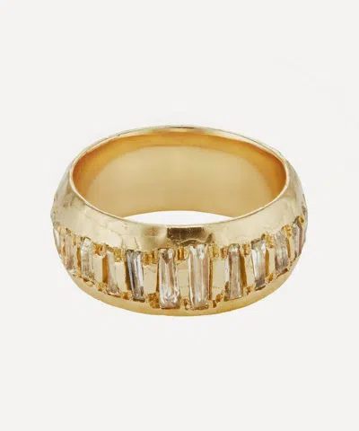 Ellis Mhairi Cameron 14ct Gold Lemon Baguette Diamond Half Eternity Scatter Ring