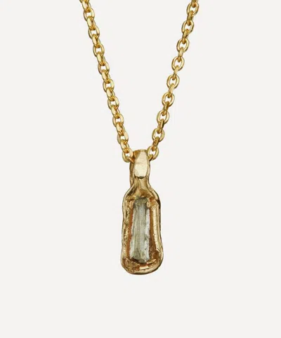 Ellis Mhairi Cameron 14ct Gold Lemon Baguette Diamond Pendant Necklace