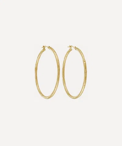 Ellis Mhairi Cameron 14ct Gold Li 40mm Wide Crush Hoop Earrings