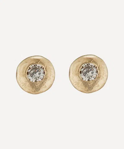 Ellis Mhairi Cameron 14ct Gold Lii White Diamond Mini Stud Earrings