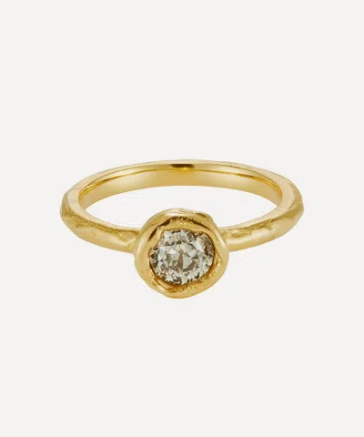 Ellis Mhairi Cameron 14ct Gold Old Cut Champagne Diamond Organic Engagement Ring
