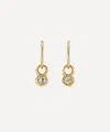 Ellis Mhairi Cameron 14ct Gold Old Cut Diamond Hammered Hoop Earrings In Gold