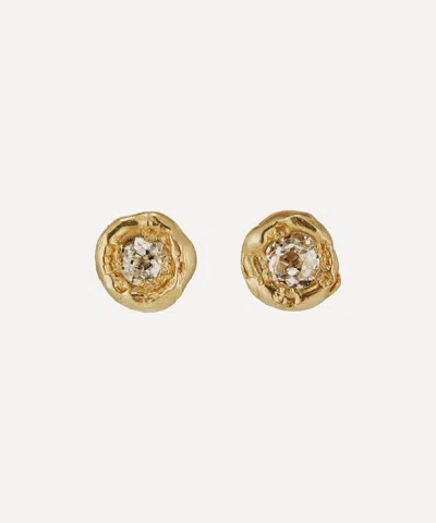 Ellis Mhairi Cameron 14ct Gold Old Cut Diamond Stud Earrings