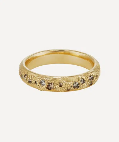 Ellis Mhairi Cameron 14ct Gold Round Champagne Diamond Scatter Ring