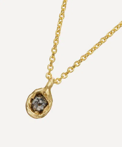 Ellis Mhairi Cameron 14ct Gold Salt And Pepper Hexagonal Diamond Nugget Pendant Necklace