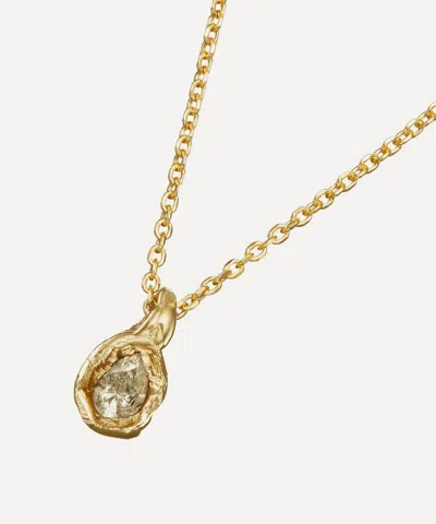 Ellis Mhairi Cameron 14ct Gold White Diamond Nugget Pendant Necklace