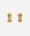 Ellis Mhairi Cameron 14ct Gold X Champagne Baguette Diamond Stud Earrings In Gold