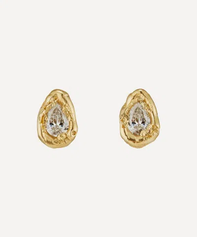 Ellis Mhairi Cameron 14ct Gold X Pear Diamond Stud Earrings