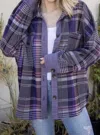 Ellis Plaid Shacket In Purple In Purple