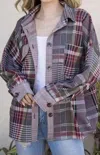 Ellis Plaid Shacket In Red In Red