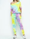 Ellis Riki Tie Dye Jogger Set In Magenta Mix In Multi