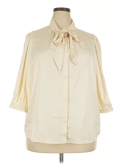 Pre-owned Ellison 3/4 Sleeve Blouse In Ivory
