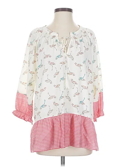 Pre-owned Ellison 3/4 Sleeve Blouse In Pink
