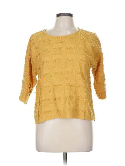 Pre-owned Ellison 3/4 Sleeve Blouse In Yellow