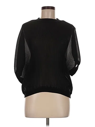 Pre-owned Ellison 3/4 Sleeve Top Black Crew Neck Tops