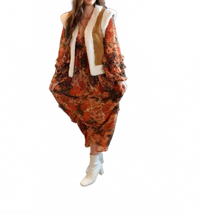 Ellison Charley Suede Vest In Camel In Multi