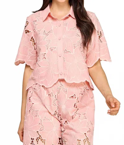 Ellison Floral Lace Blouse In Blush