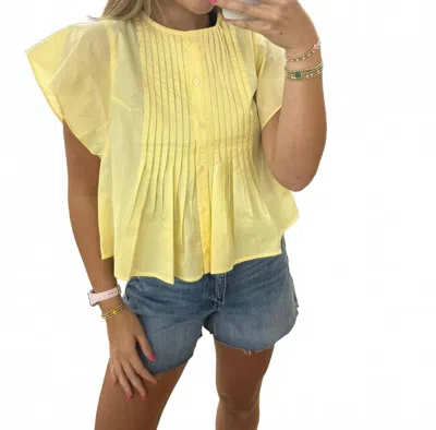 Ellison Flutter Kaftan Top In Banana In Yellow