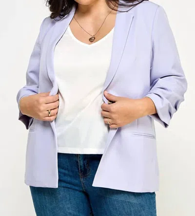 Ellison Folded Sleeve Blazer - Plus In Lavender In Blue