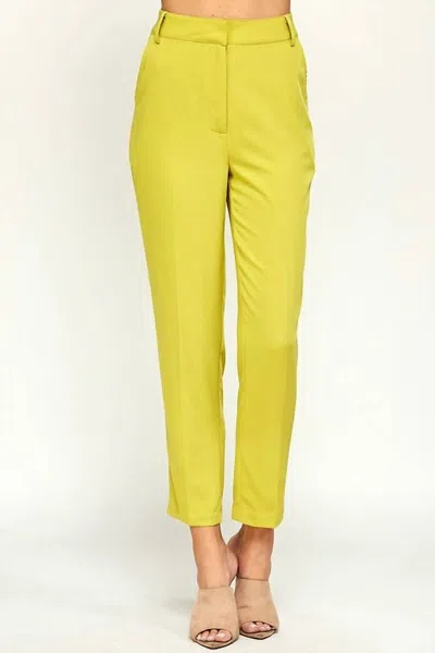 Ellison Lime High Waisted Pants In Lime Green