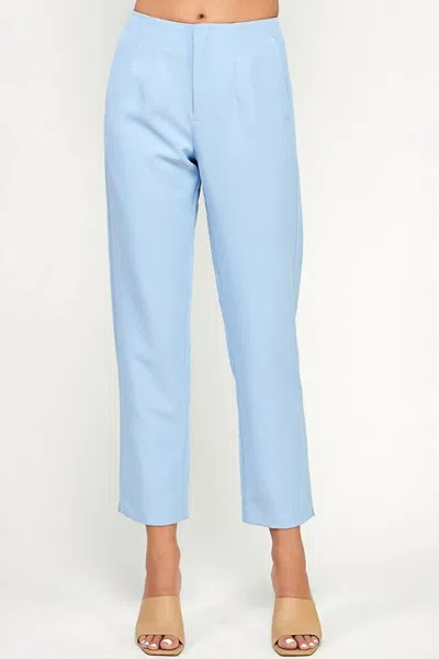 Ellison Linen Button Up Pants In Sage In Blue