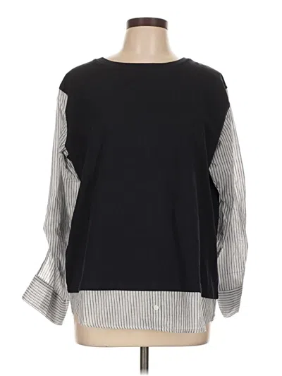 Pre-owned Ellison Long Sleeve Blouse In Black