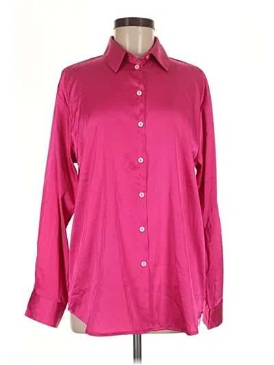 Pre-owned Ellison Long Sleeve Blouse In Burgundy