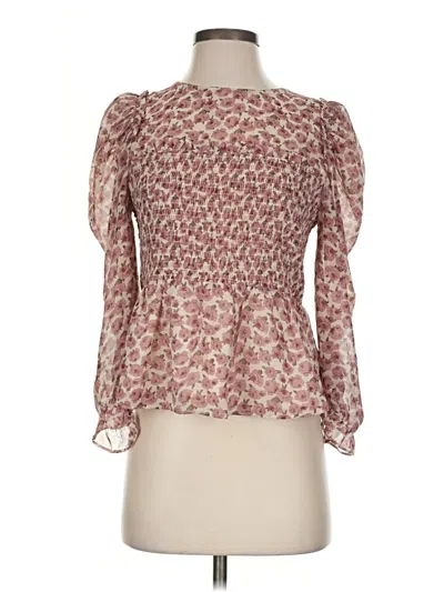 Pre-owned Ellison Long Sleeve Blouse In Pink