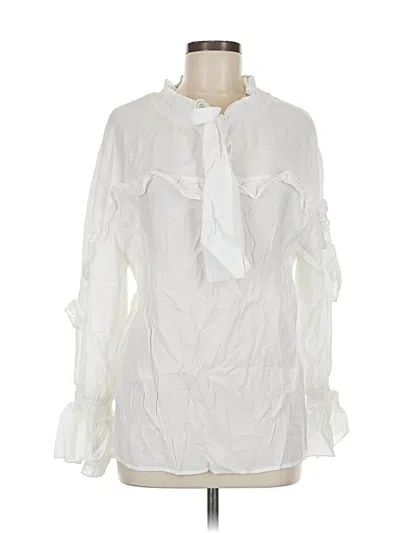 Pre-owned Ellison Long Sleeve Blouse In White