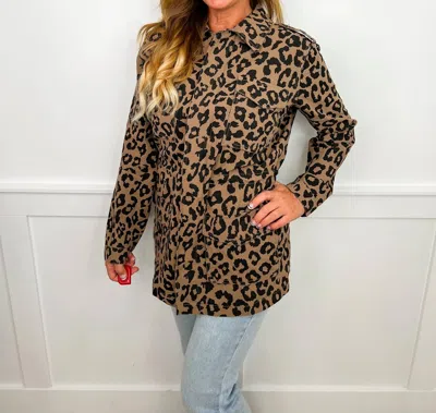 Ellison Ready To Roar Cotton Long Sleeve Leopard Jacket In Brown