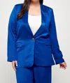 Ellison Royalty Oversized Plus Blazer In Royal Blue In Blue