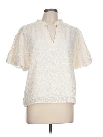 Pre-owned Ellison Short Sleeve Blouse In Ivory