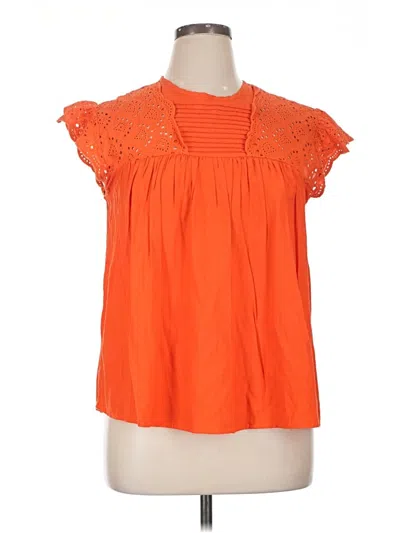 Pre-owned Ellison Short Sleeve Blouse In Orange