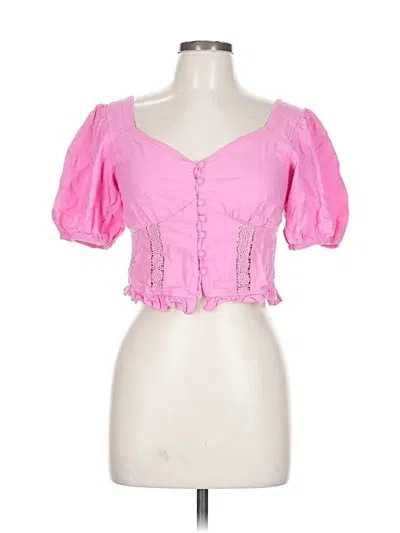 Pre-owned Ellison Short Sleeve Blouse In Pink