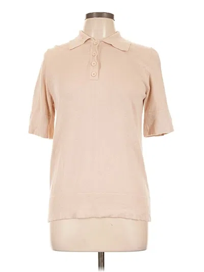 Pre-owned Ellison Short Sleeve Blouse In Tan