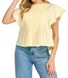 Ellison Short Sleeve Kaftan Blouse In Yellow In Yellow