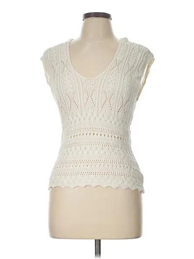 Pre-owned Ellison Sleeveless Top Ivory Sweetheart Neckline Tops