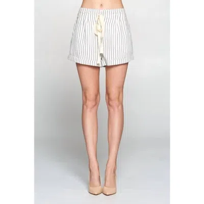 Ellison Stripped Shorts In White