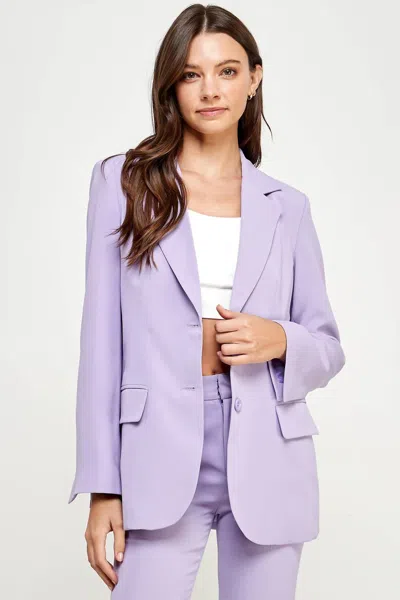 Ellison Tailored Long Sleeve Blazer In Lilac In Purple